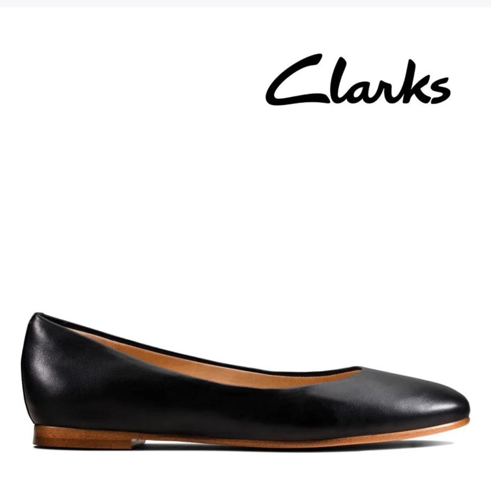 Clarks Womens Grace Piper black Leather Comfort Insole Slip On Loafers 8 1/2